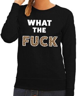 Bellatio Decorations What the Fuck tijgerprint tekst sweater zwart voor dames 2XL