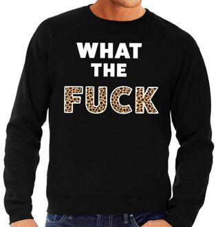 Bellatio Decorations What the Fuck tijgerprint tekst sweater zwart voor heren