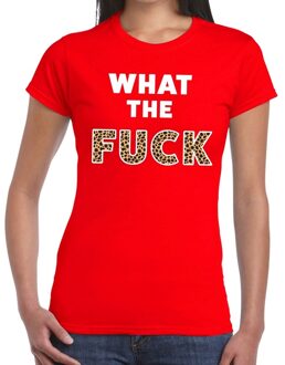 Bellatio Decorations What the Fuck tijgerprint tekst t-shirt rood dames 2XL