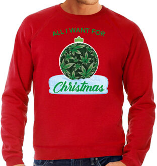 Bellatio Decorations Wiet Kerstbal sweater / kersttrui outfit All i want for Christmas rood voor heren