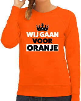 Bellatio Decorations Wij gaan voor oranje sweater oranje voor dames - Koningsdag truien 2XL - Feesttruien