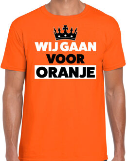 Bellatio Decorations Wij gaan voor oranje t-shirt oranje voor heren - Koningsdag shirts 2XL - Feestshirts