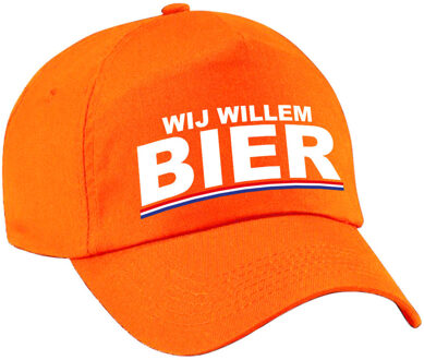 Bellatio Decorations Wij Willem BIER pet / cap oranje voor Koningsdag/ EK/ WK - Verkleedhoofddeksels