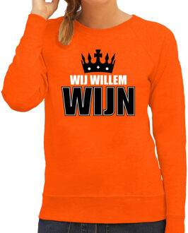 Bellatio Decorations Wij Willem wijn sweater oranje voor dames - Koningsdag truien 2XL - Feesttruien