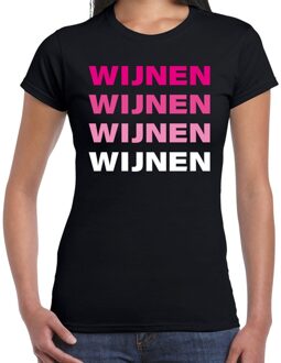 Bellatio Decorations Wijnen wijnen wijnen wijnen t-shirt zwart voor dames 2XL