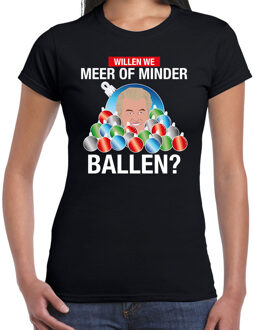 Bellatio Decorations Wilders Meer of minder ballen fout Kerstshirt zwart voor dames 2XL