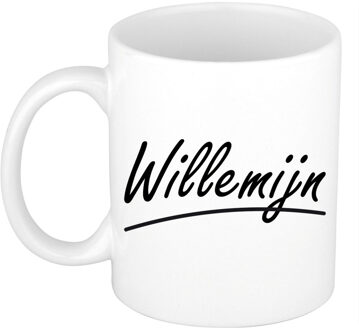 Bellatio Decorations Willemijn voornaam kado beker / mok sierlijke letters - gepersonaliseerde mok met naam - Naam mokken Multikleur