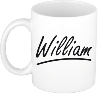 Bellatio Decorations William voornaam kado beker / mok sierlijke letters - gepersonaliseerde mok met naam - Naam mokken Multikleur