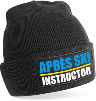 Bellatio Decorations Wintersport muts - Apres Ski instructor - zwart - one size - unisex - Apres ski beanie One size