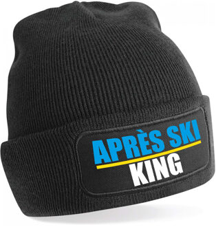 Bellatio Decorations Wintersport muts - Apres Ski king - zwart - one size - unisex - Apres ski beanie One size