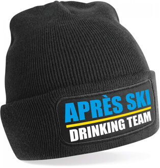 Bellatio Decorations wintersport muts - drinking team - zwart - one size - unisex - Apres ski beanie One size