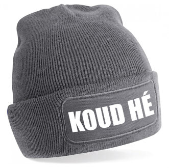 Bellatio Decorations Wintersport muts - koud he - grijs - one size - unisex - Apres ski beanie