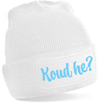 Bellatio Decorations Wintersport muts voor dames - koud he - wit - one size - volwassenen - Apres ski beanie