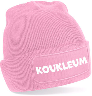 Bellatio Decorations Wintersport muts voor volwassenen - koukleum - roze - one size - Apres ski beanie One size