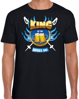 Bellatio Decorations Wintersport verkleed t-shirt voor heren - king of the apres ski - zwart - bier/winter outfit XL