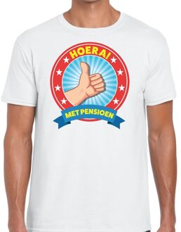 Bellatio Decorations Wit gepensioneerd fun t-shirt heren S - Feestshirts
