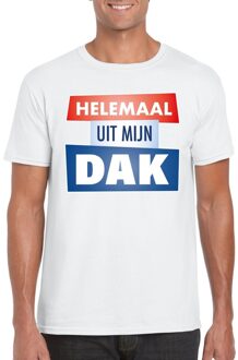 Bellatio Decorations Wit Helemaal uit mijn dak t-shirt voor heren - Party t-shirts 2XL