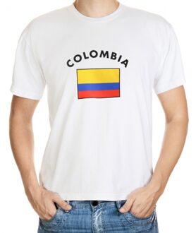 Bellatio Decorations Wit heren t-shirt colombia 2xl