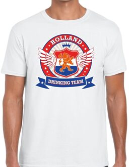 Bellatio Decorations Wit Holland drinking team t-shirt / t-shirt rwb heren -  Nederland/supporter kleding L