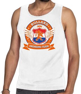 Bellatio Decorations Wit Holland drinking team tankop / mouwloos shirt rwb heren -  Nederland/supporter kleding 2XL