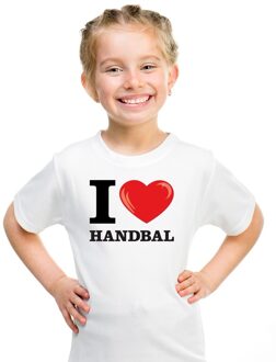 Bellatio Decorations Wit I love handbal t-shirt kinderen L (146-152)