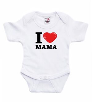 Bellatio Decorations Wit I love Mama rompertje baby - Babykleding 56 (1-2 maanden)