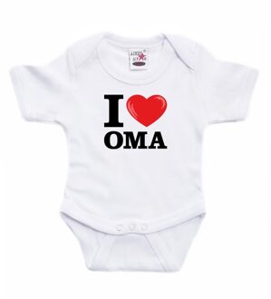 Bellatio Decorations Wit I love Oma rompertje baby - Babykleding 56 (1-2 maanden)