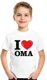 Bellatio Decorations Wit I love Oma t-shirt kinderen L (146-152)