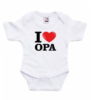 Bellatio Decorations Wit I love Opa rompertje baby - Babykleding 56 (1-2 maanden)