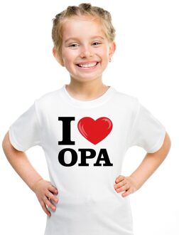 Bellatio Decorations Wit I love Opa t-shirt kinderen L (146-152)