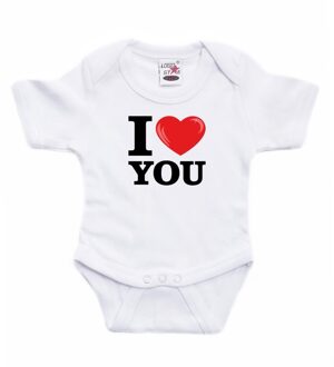 Bellatio Decorations Wit I love you rompertje baby - Babykleding 56 (1-2 maanden)