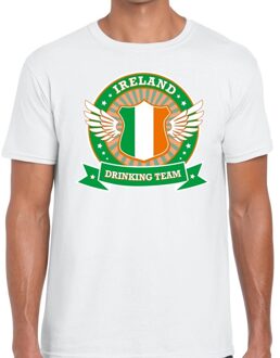 Bellatio Decorations Wit Ireland drinking team t-shirt heren