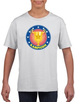 Bellatio Decorations Wit kampioen shirt voor kinderen