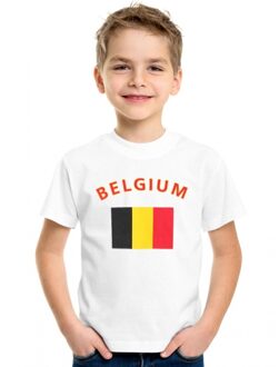 Bellatio Decorations Wit kinder t-shirt belgie l (146-152)