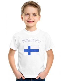 Bellatio Decorations Wit kinder t-shirt finland l (146-152)