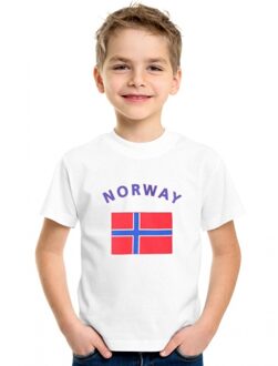 Bellatio Decorations Wit kinder t-shirt noorwegen 110-116 (xs)