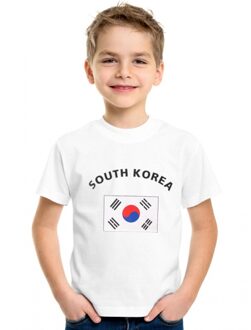 Bellatio Decorations Wit kinder t-shirt zuid korea l (146-152)