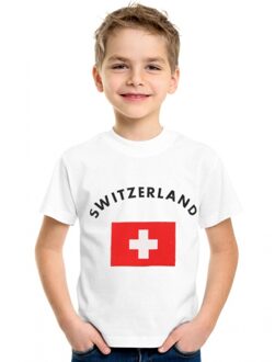 Bellatio Decorations Wit kinder t-shirt zwitzerland xs (110-116)