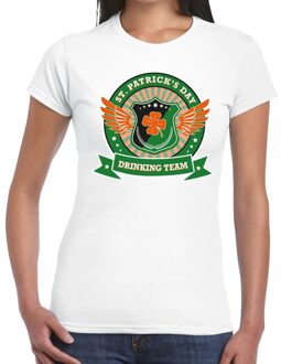 Bellatio Decorations Wit St. Patricks day drinking team t-shirt dames XS