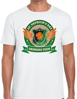 Bellatio Decorations Wit St. Patricks day drinking team t-shirt heren