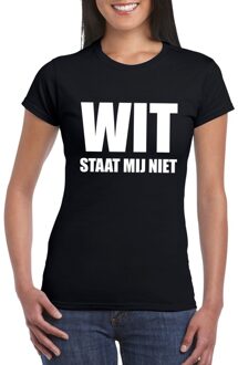 Bellatio Decorations Wit staat mij niet tekst t-shirt zwart voor dames