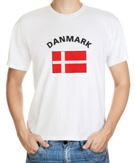 Bellatio Decorations Wit t-shirt Denemarken heren