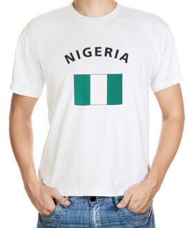 Bellatio Decorations Wit t-shirt Nigeria heren