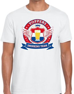 Bellatio Decorations Wit Toppers drinking team t-shirt  / shirt  wit Toppers team heren 2XL