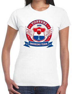 Bellatio Decorations Wit Toppers drinking team t-shirt / t-shirt wit dames -  Toppers 2019 kleding XS