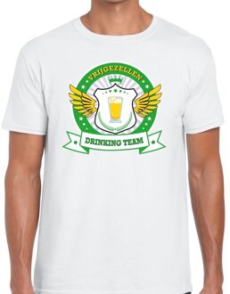 Bellatio Decorations Wit vrijgezellenfeest drinking team t-shirt groen geel heren 2XL