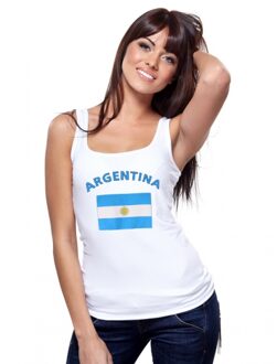 Bellatio Decorations Witte dames tanktop argentinie l