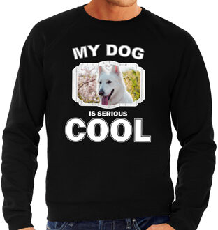 Bellatio Decorations Witte herder honden trui / sweater my dog is serious cool zwart - heren - Witte herders liefhebber cadeau sweaters 2XL