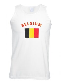 Bellatio Decorations Witte heren tanktop belgie 2xl