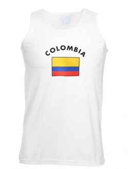 Bellatio Decorations Witte heren tanktop colombia 2xl